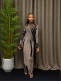 Brown stretchy mesh dress